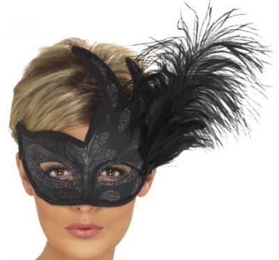 Glitter Eye Mask with Feather (PP04109)